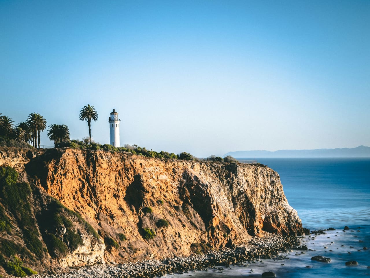 Point Vicente Lighthouse on the cliffs above the Pacific in Rancho Palos Verdes